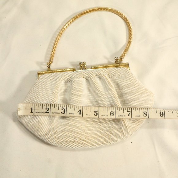 Vintage Gold Tone Pearled Clutch Bag - Picture 8 of 8